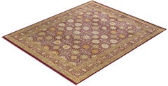 One-of-a-Kind Hand Made Traditional Mogul Purple Area Rug