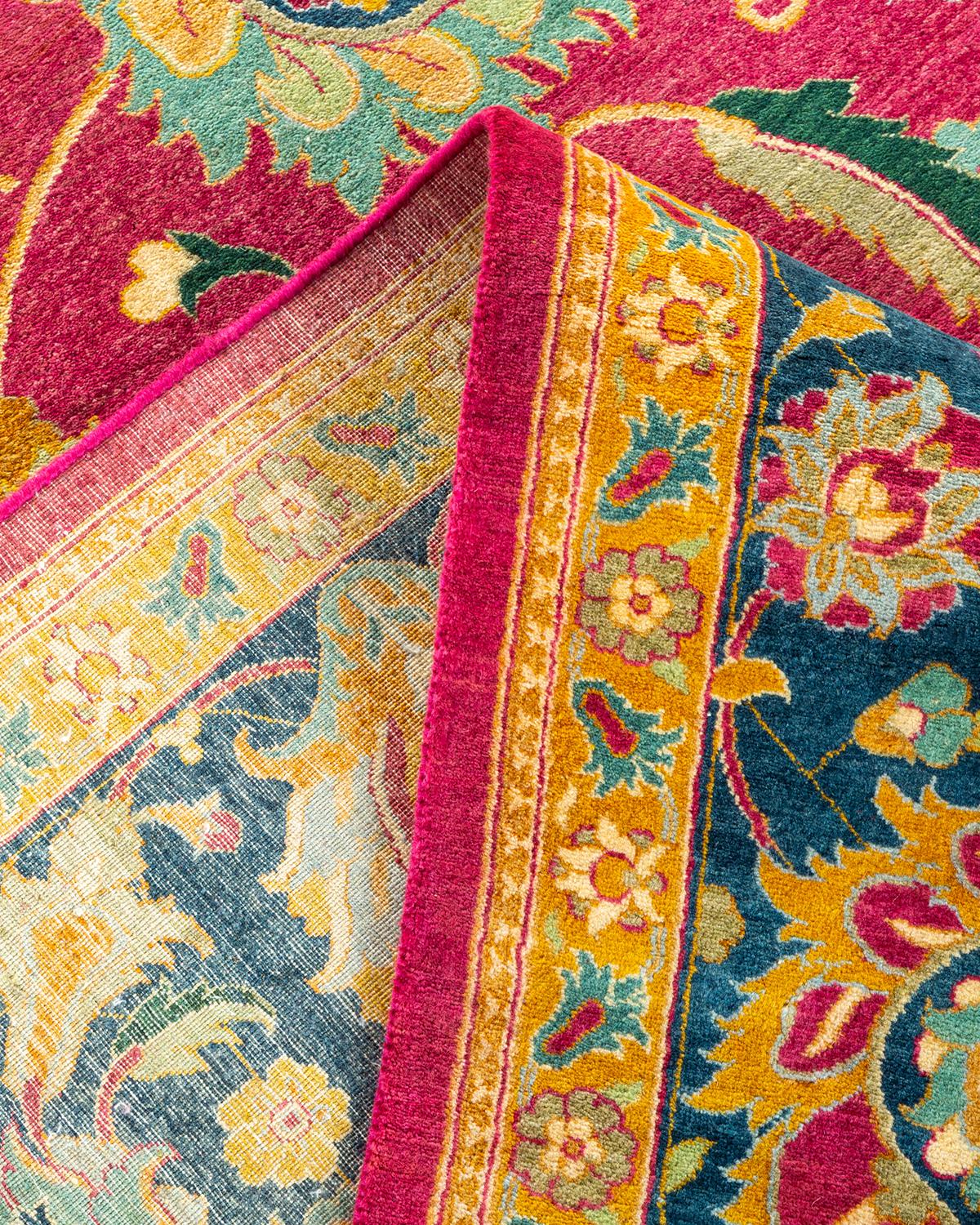 Other One-Of-A-Kind Hand Made Traditional Mogul Purple Area Rug For Sale