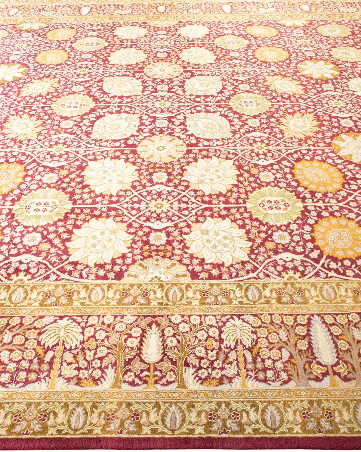 XXIe siècle et contemporain Tapis traditionnel Mogul violet unique en son genre fabriqué à la main en vente