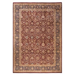 One-of-a-kind Hand Made Traditional Mogul Red Area Rug