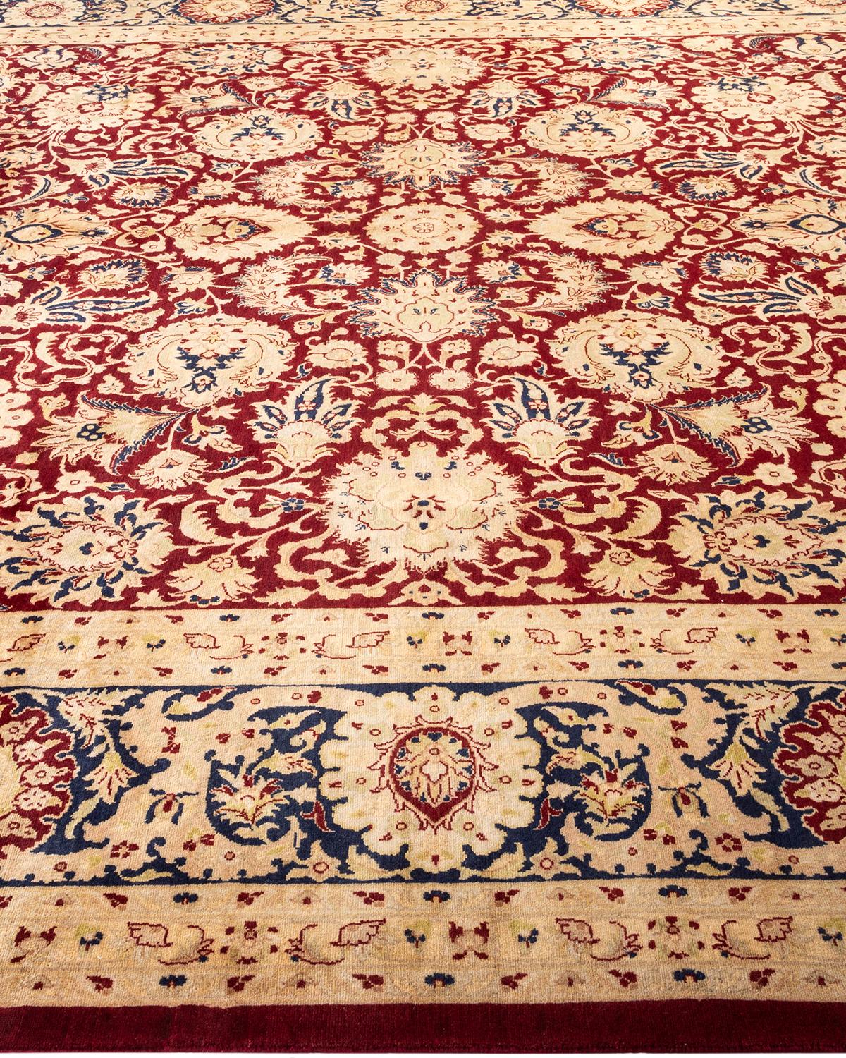 Tapis traditionnel Mogul rouge unique fait à la main, unique en son genre Neuf - En vente à Norwalk, CT