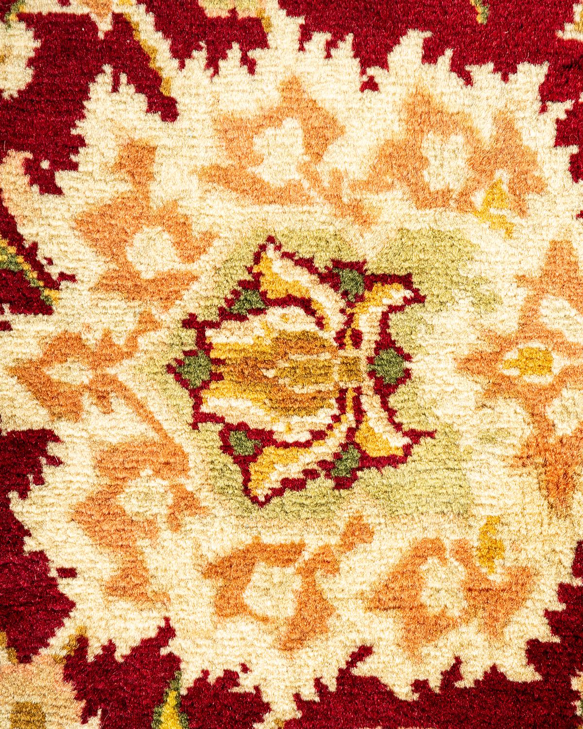 Contemporary One-of-a-kind Hand Made Traditional Mogul Red Area Rug