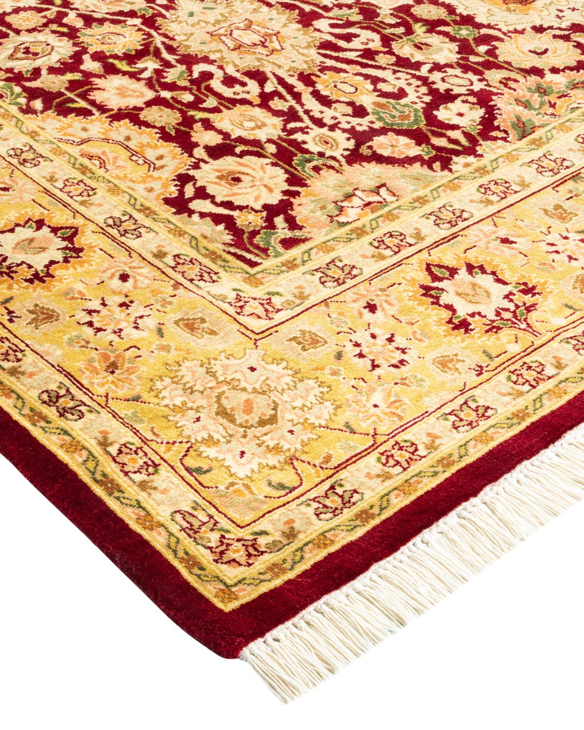 Wool One-of-a-kind Hand Made Traditional Mogul Red Area Rug