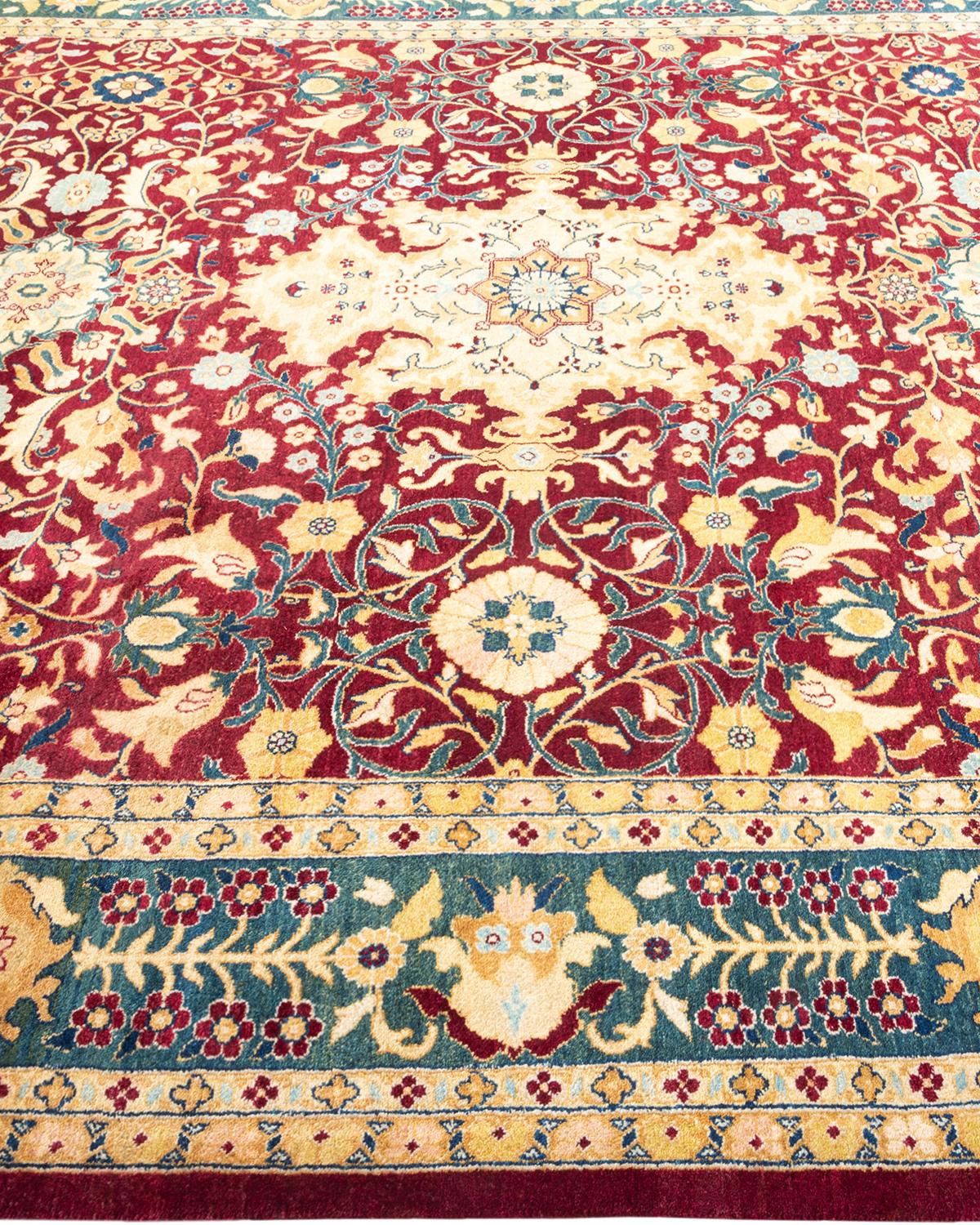Tapis traditionnel Mogul rouge unique fait à la main, unique en son genre Neuf - En vente à Norwalk, CT