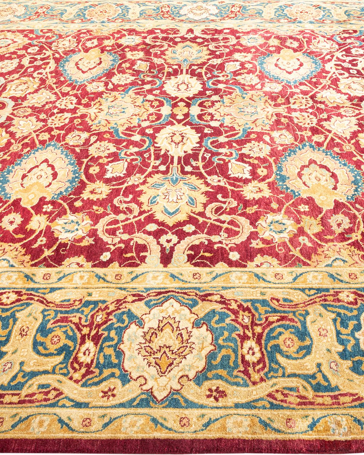 Tapis traditionnel Mogul rouge unique fait à la main, unique en son genre Neuf - En vente à Norwalk, CT