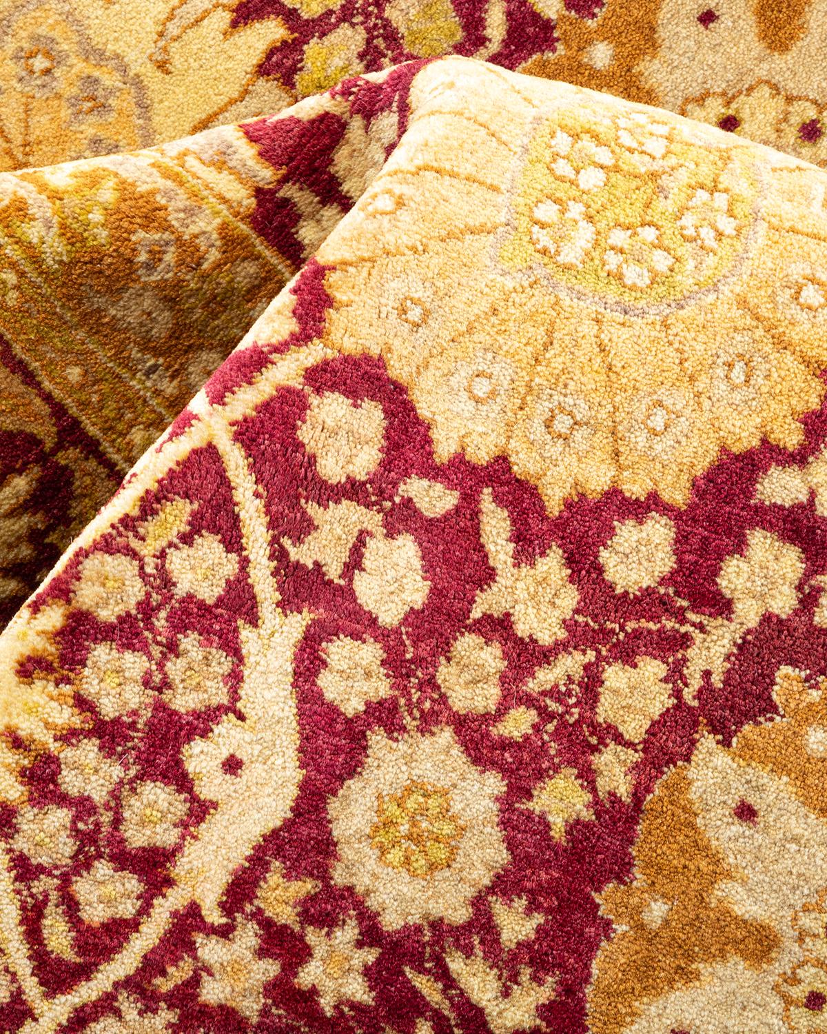 Autre Tapis traditionnel Mogul rouge unique fait à la main, unique en son genre en vente