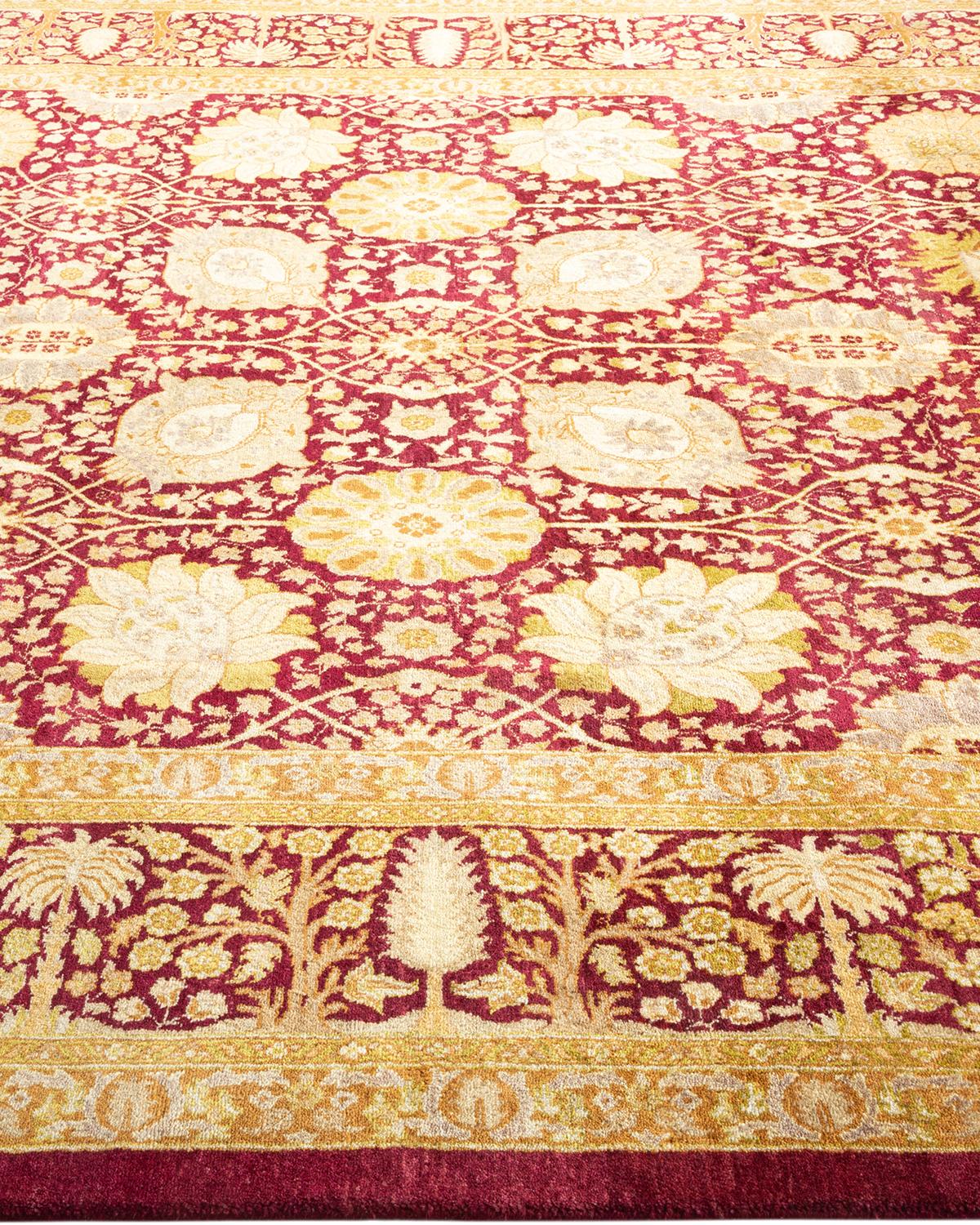 Tapis traditionnel Mogul rouge unique fait à la main, unique en son genre Neuf - En vente à Norwalk, CT