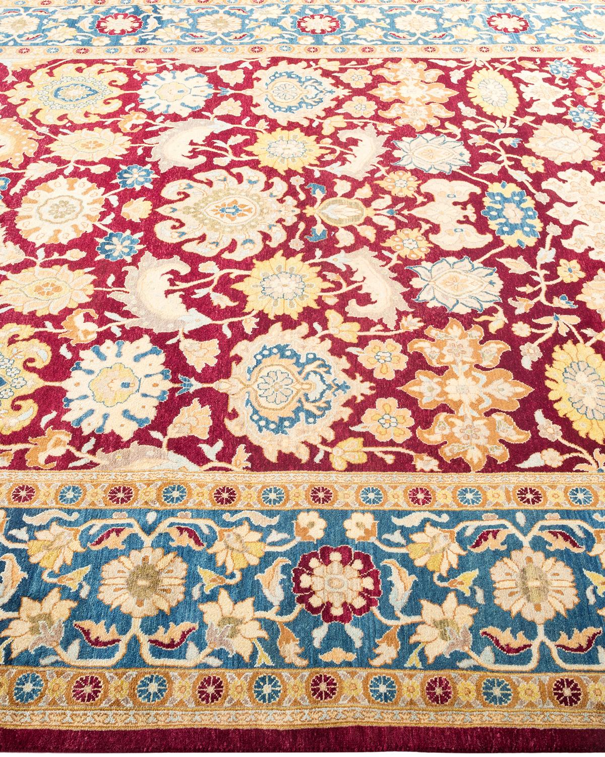 Tapis traditionnel Mogul rouge unique fait à la main, unique en son genre Neuf - En vente à Norwalk, CT