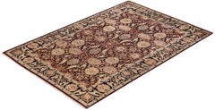 One-of-a-kind Hand Made Traditional Mogul Red Area Rug