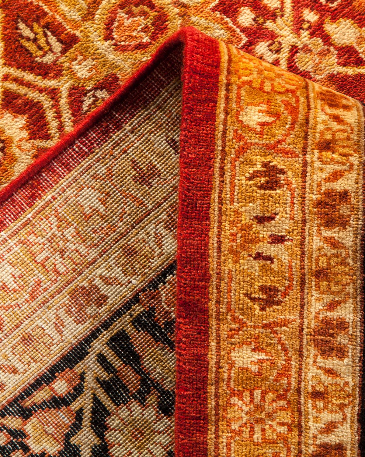Pakistani One-of-a-kind Hand Made Traditional Mogul Red Area Rug