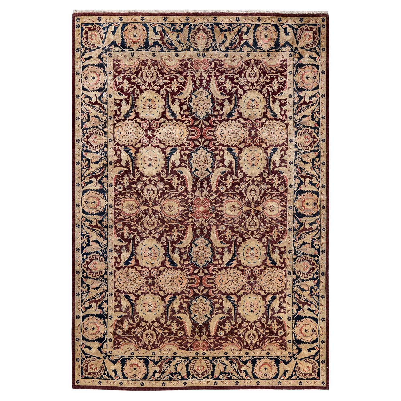 One-of-a-kind Hand Made Traditional Mogul Red Area Rug