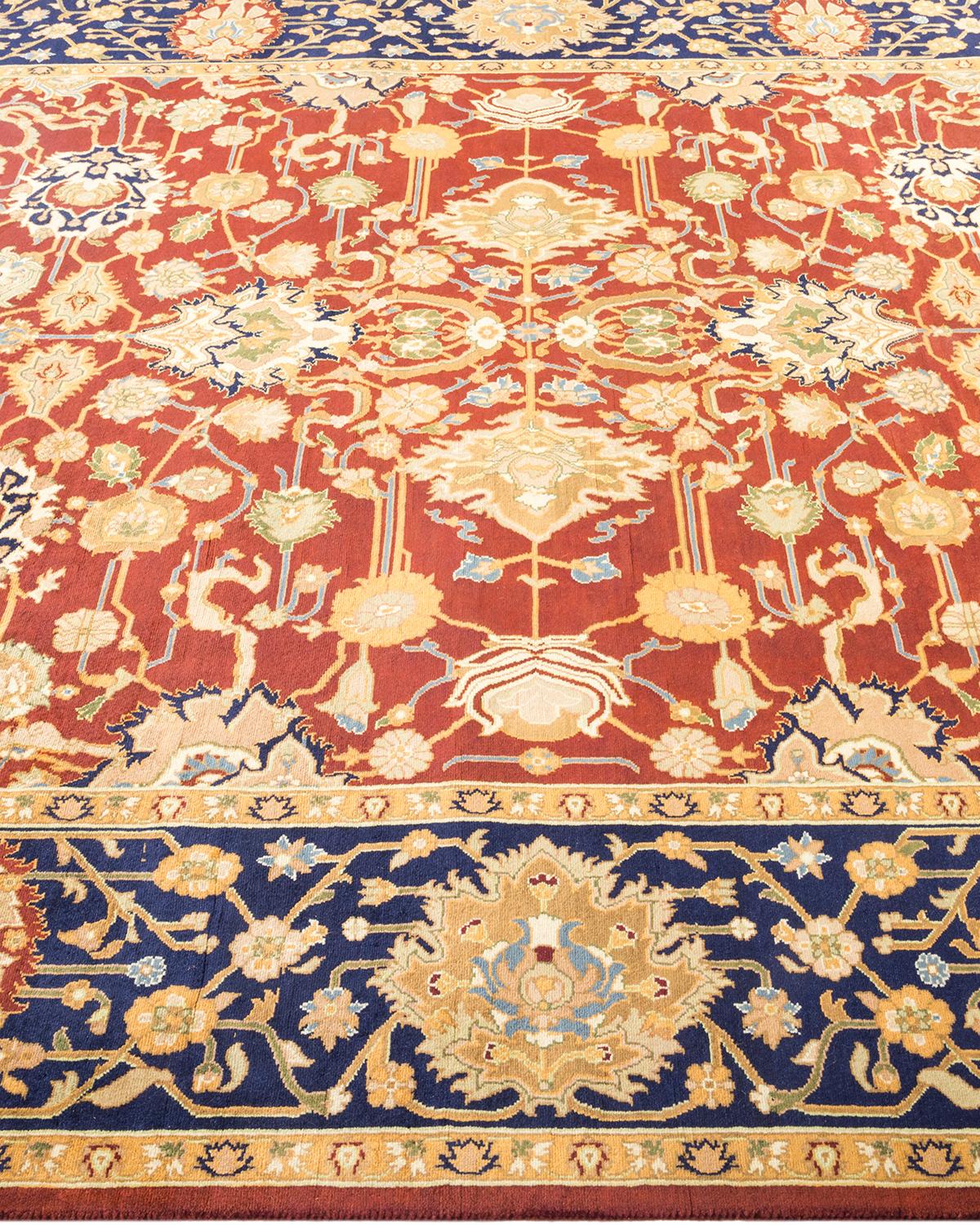 Tapis traditionnel Mogul rouge unique fait à la main, unique en son genre Neuf - En vente à Norwalk, CT