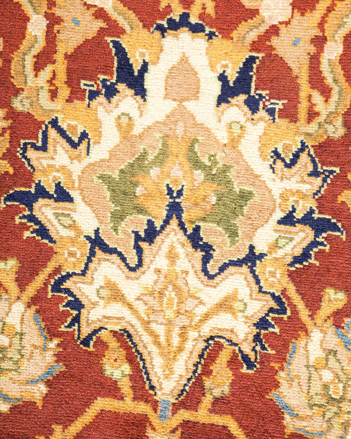 XXIe siècle et contemporain Tapis traditionnel Mogul rouge unique fait à la main, unique en son genre en vente