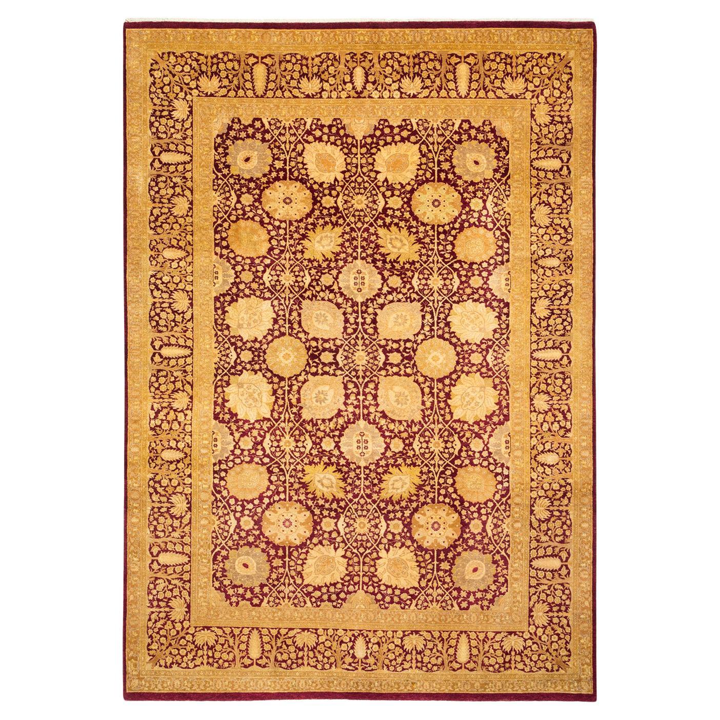 One-of-a-kind Hand Made Traditional Mogul Red Area Rug