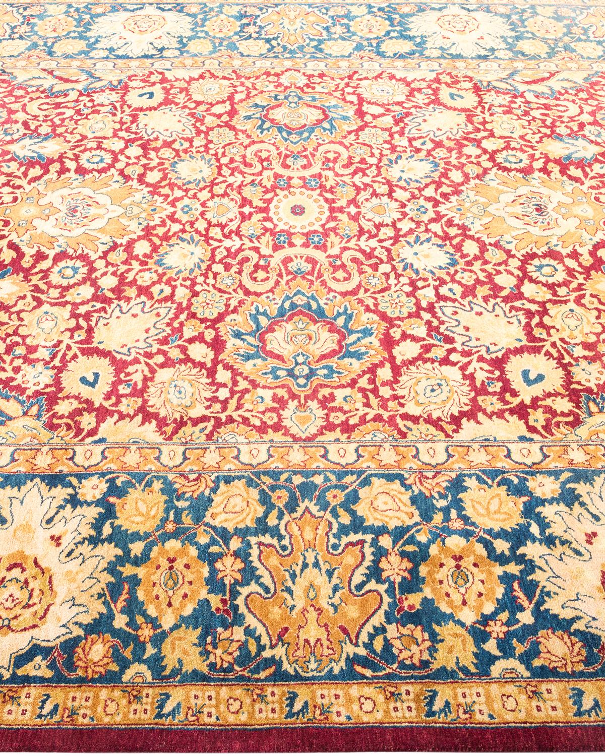 Tapis traditionnel Mogul rouge unique fait à la main, unique en son genre Neuf - En vente à Norwalk, CT