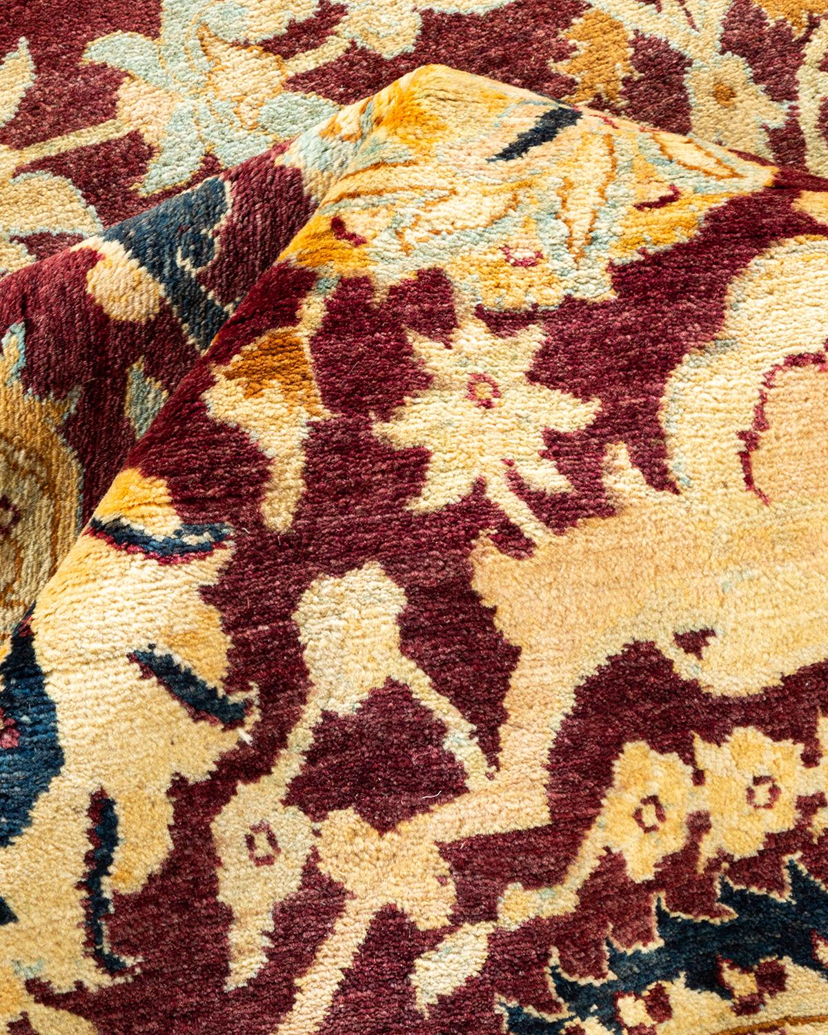 Other One-Of-A-Kind Hand Made Traditional Mogul Red Area Rug For Sale