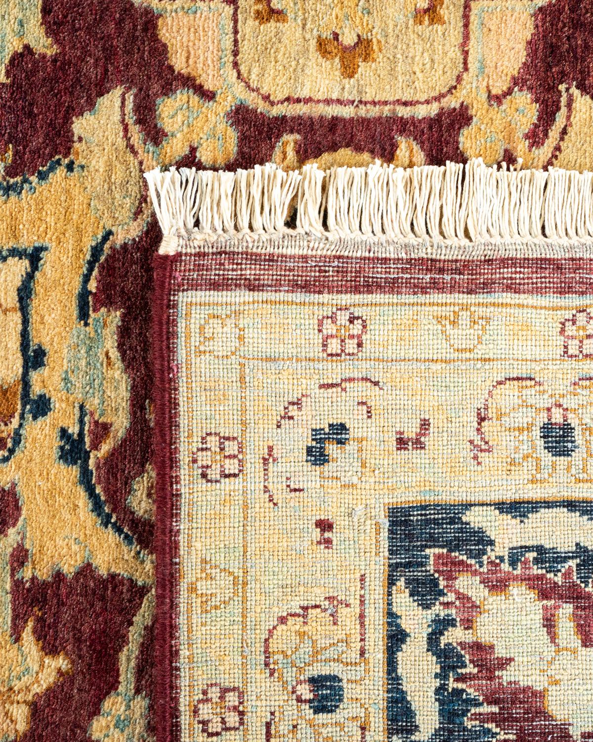 One-Of-A-Kind Hand Made Traditional Mogul Red Area Rug In New Condition For Sale In Norwalk, CT