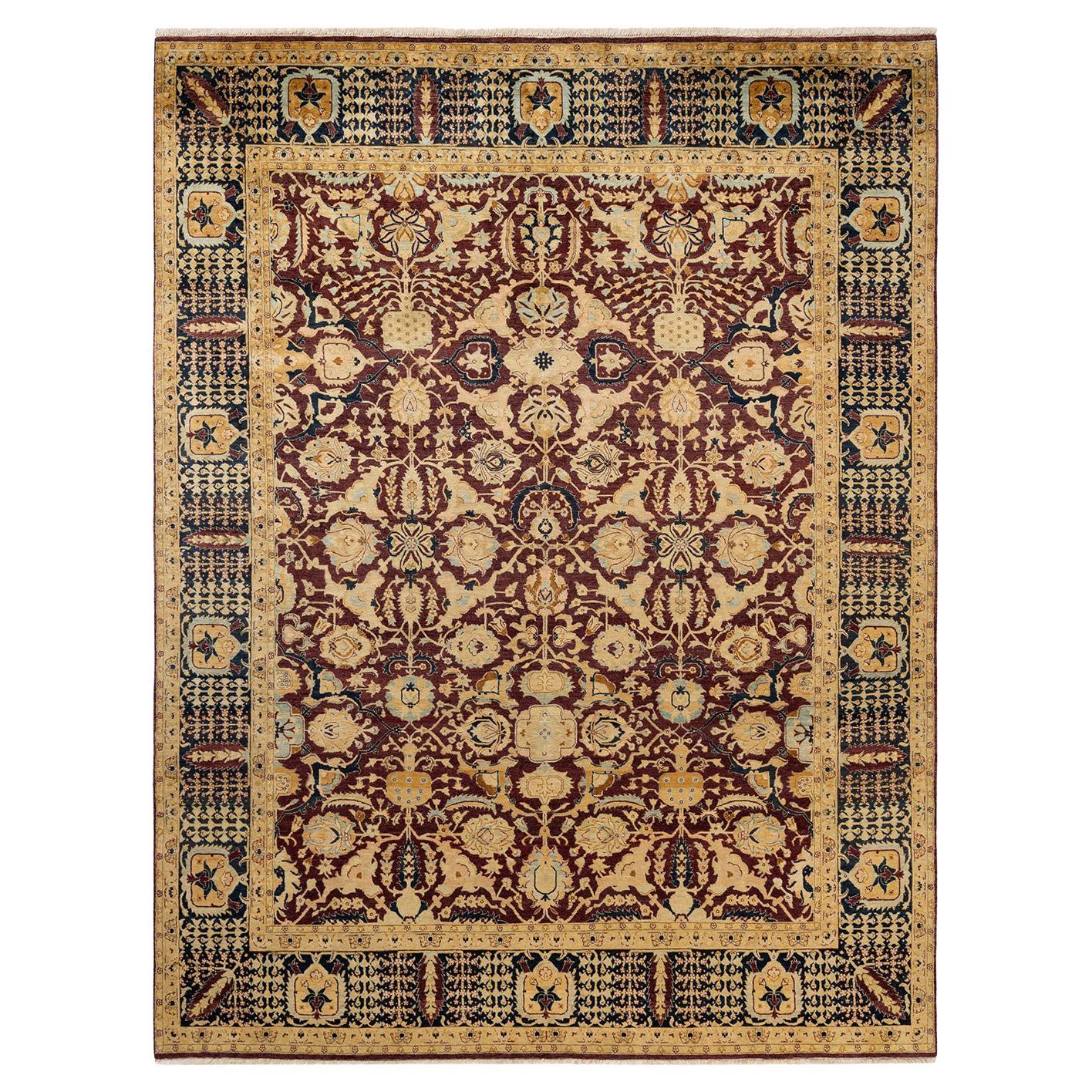One-Of-A-Kind Hand Made Traditional Mogul Red Area Rug