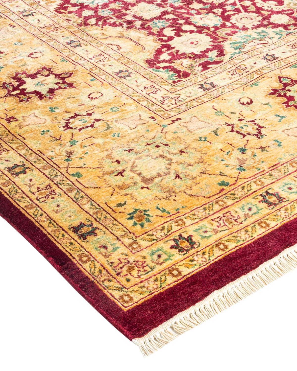 Alfombra tradicional roja Mogul, única en su género, hecha a mano en venta 1