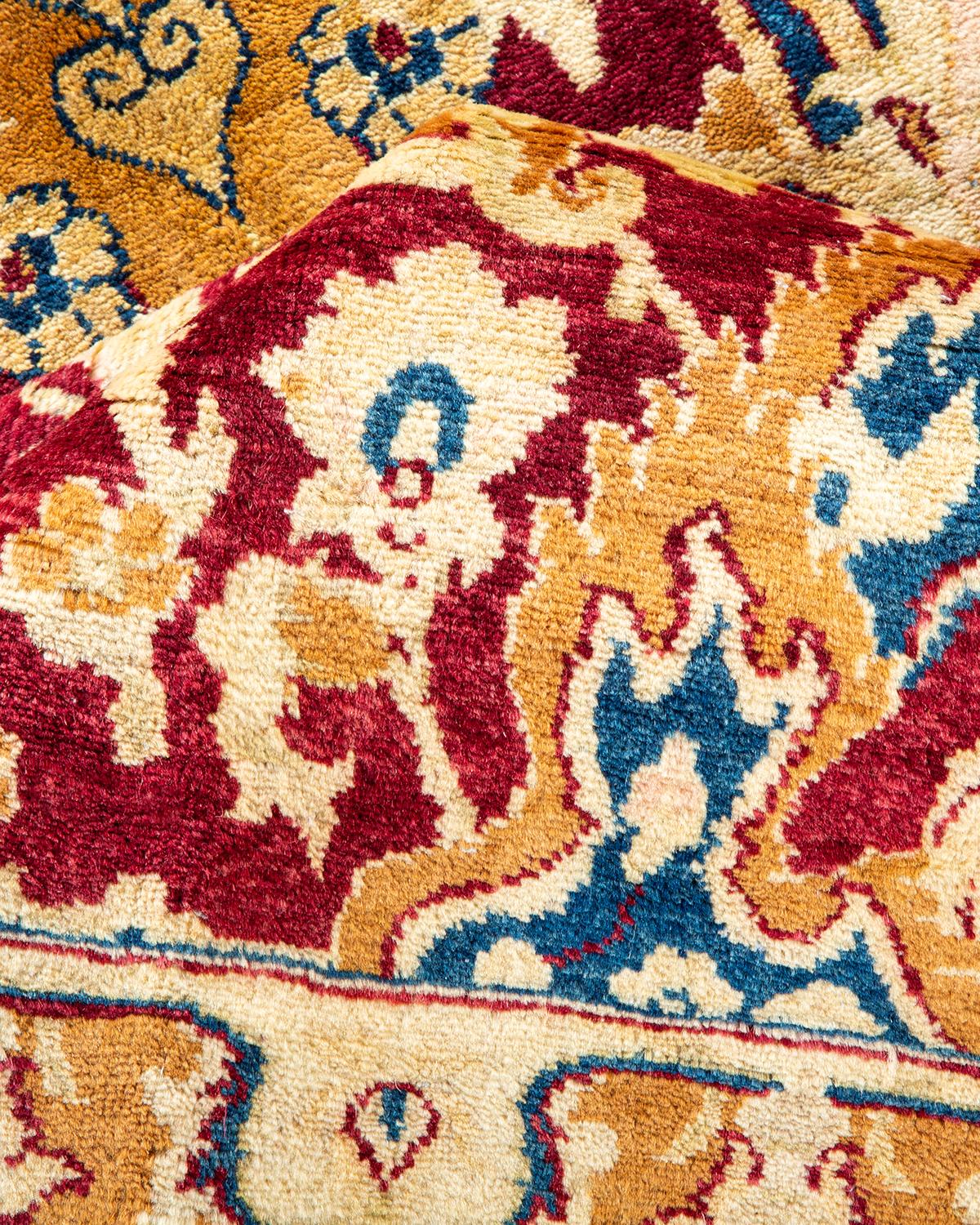 Autre Tapis traditionnel Mogul rouge unique fait à la main, unique en son genre en vente