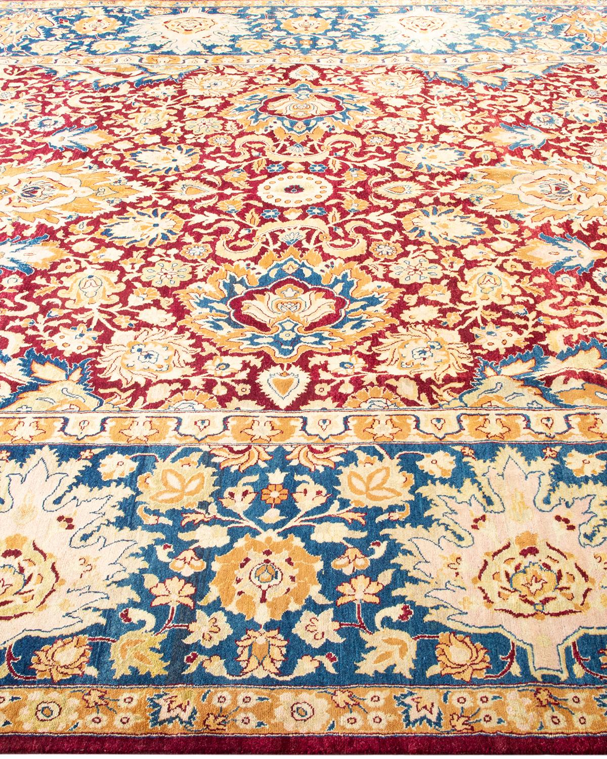 Tapis traditionnel Mogul rouge unique fait à la main, unique en son genre Neuf - En vente à Norwalk, CT
