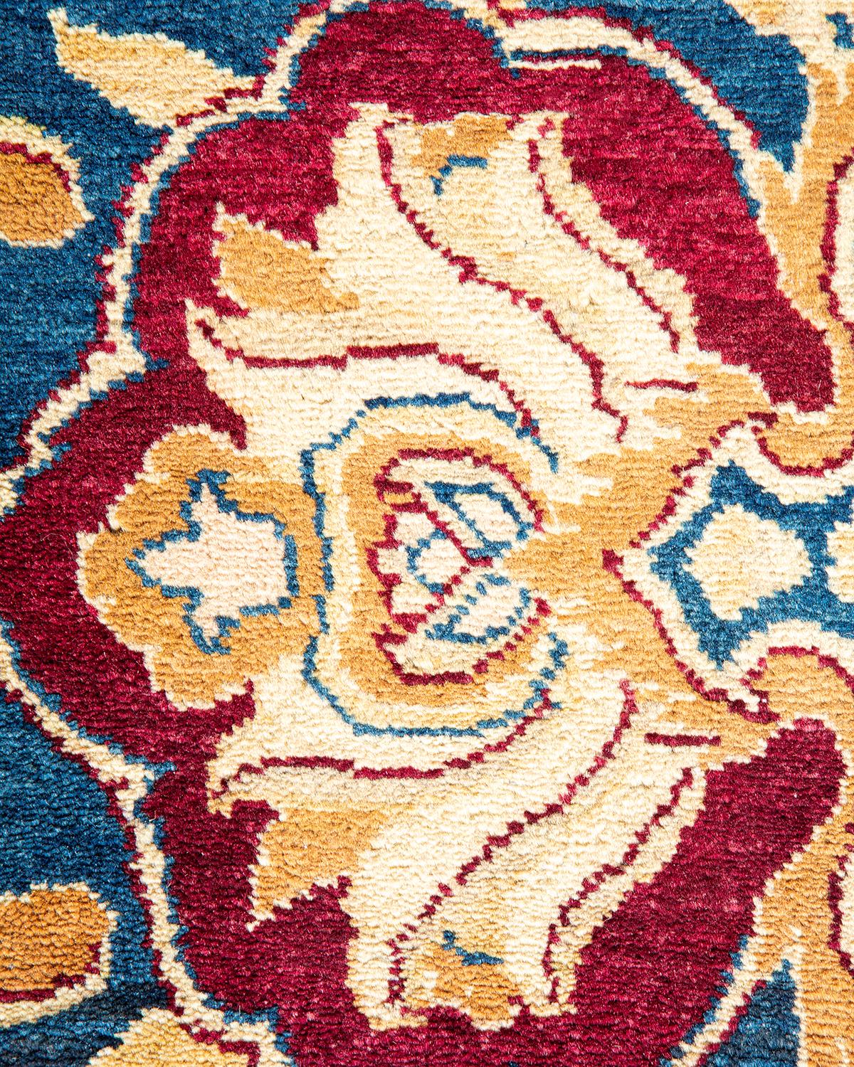 XXIe siècle et contemporain Tapis traditionnel Mogul rouge unique fait à la main, unique en son genre en vente