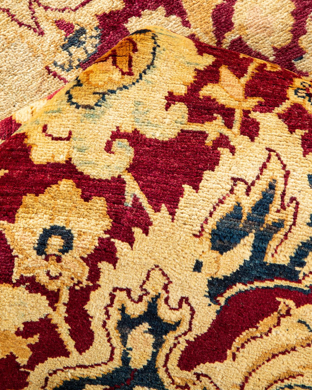 Autre Tapis traditionnel Mogul rouge unique fait à la main, unique en son genre en vente