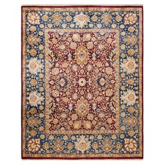 One-Of-A-Kind Hand Made Traditional Mogul Red Area Rug