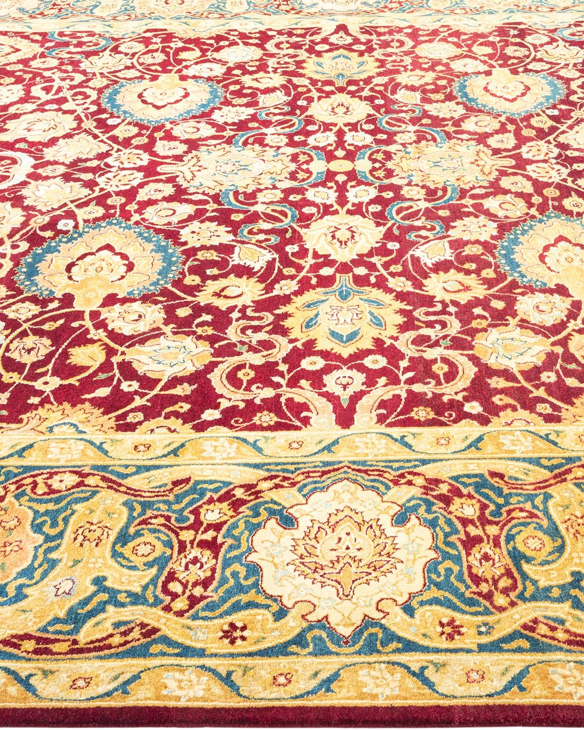 Tapis traditionnel Mogul rouge unique fait à la main, unique en son genre Neuf - En vente à Norwalk, CT