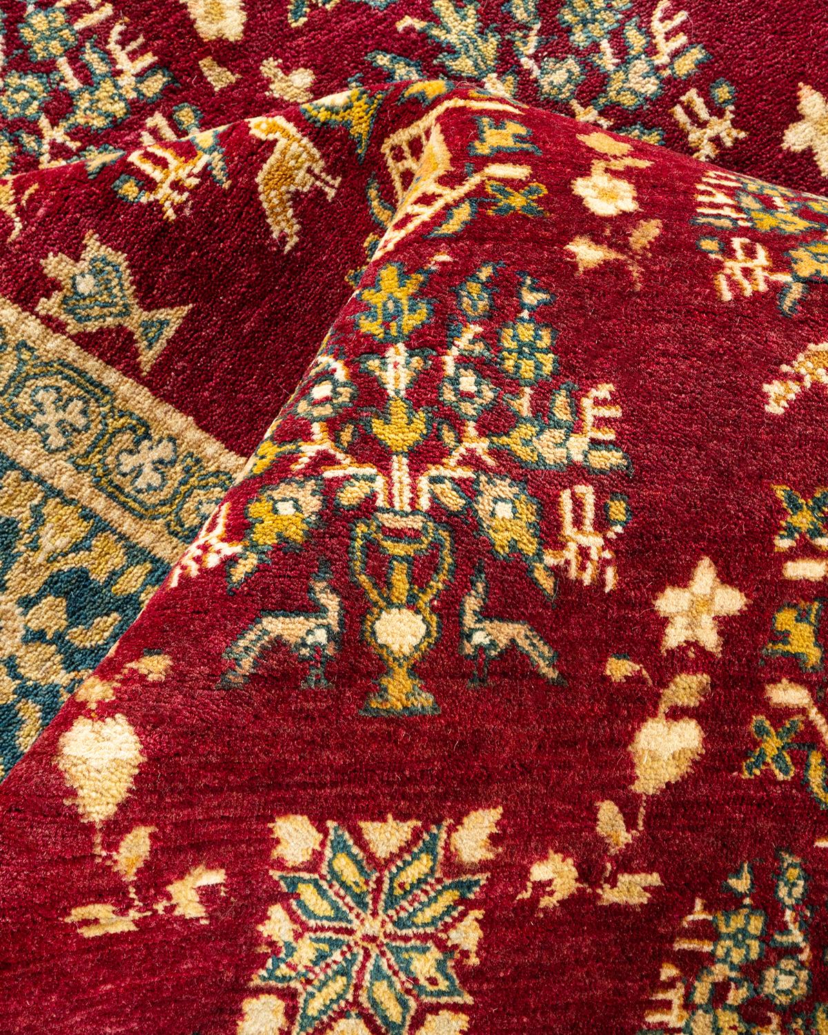 Other One-of-a-Kind Hand Made Traditional Mogul Red Area Rug For Sale
