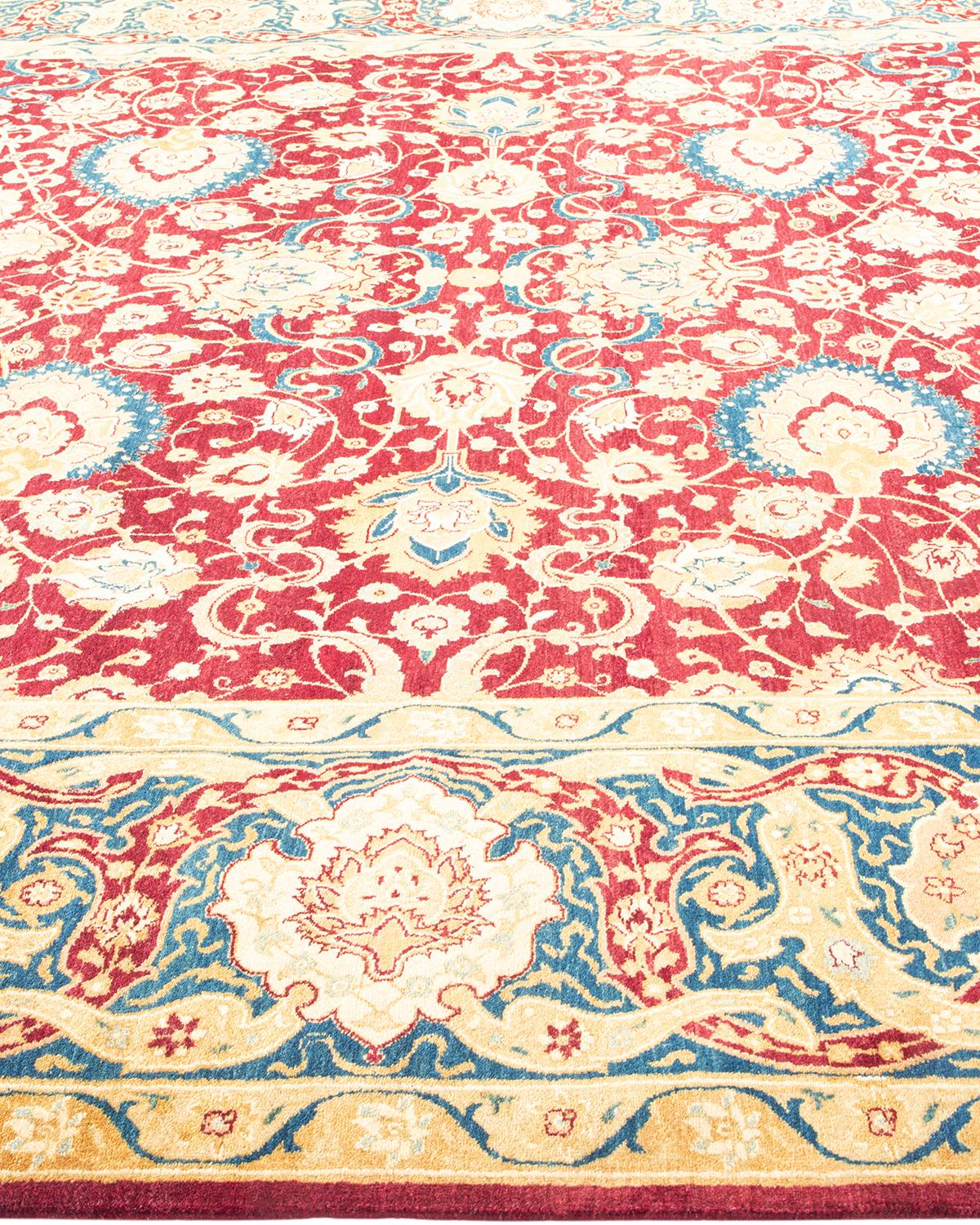 Alfombra tradicional única Hand Made Mogul roja en Nuevo estado para la venta en Norwalk, CT