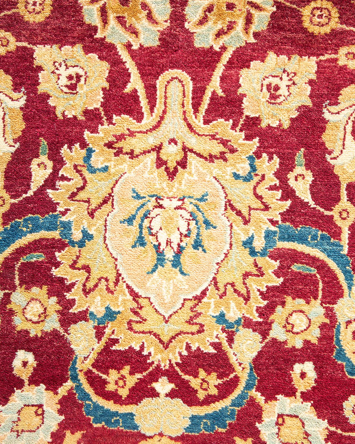 Alfombra tradicional única Hand Made Mogul roja Siglo XXI y contemporáneo en venta