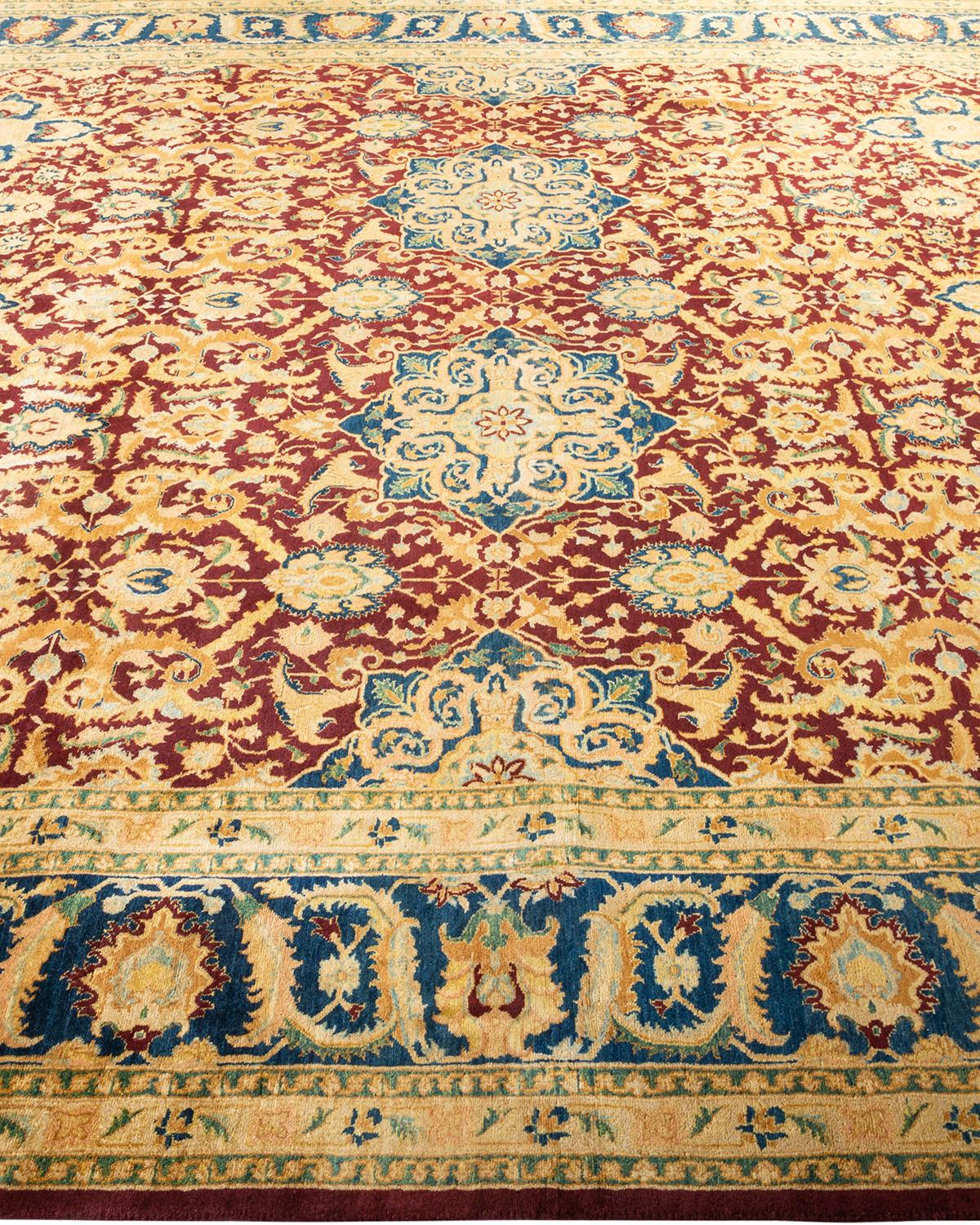 Tapis traditionnel Mogul rouge unique fait à la main, unique en son genre Neuf - En vente à Norwalk, CT