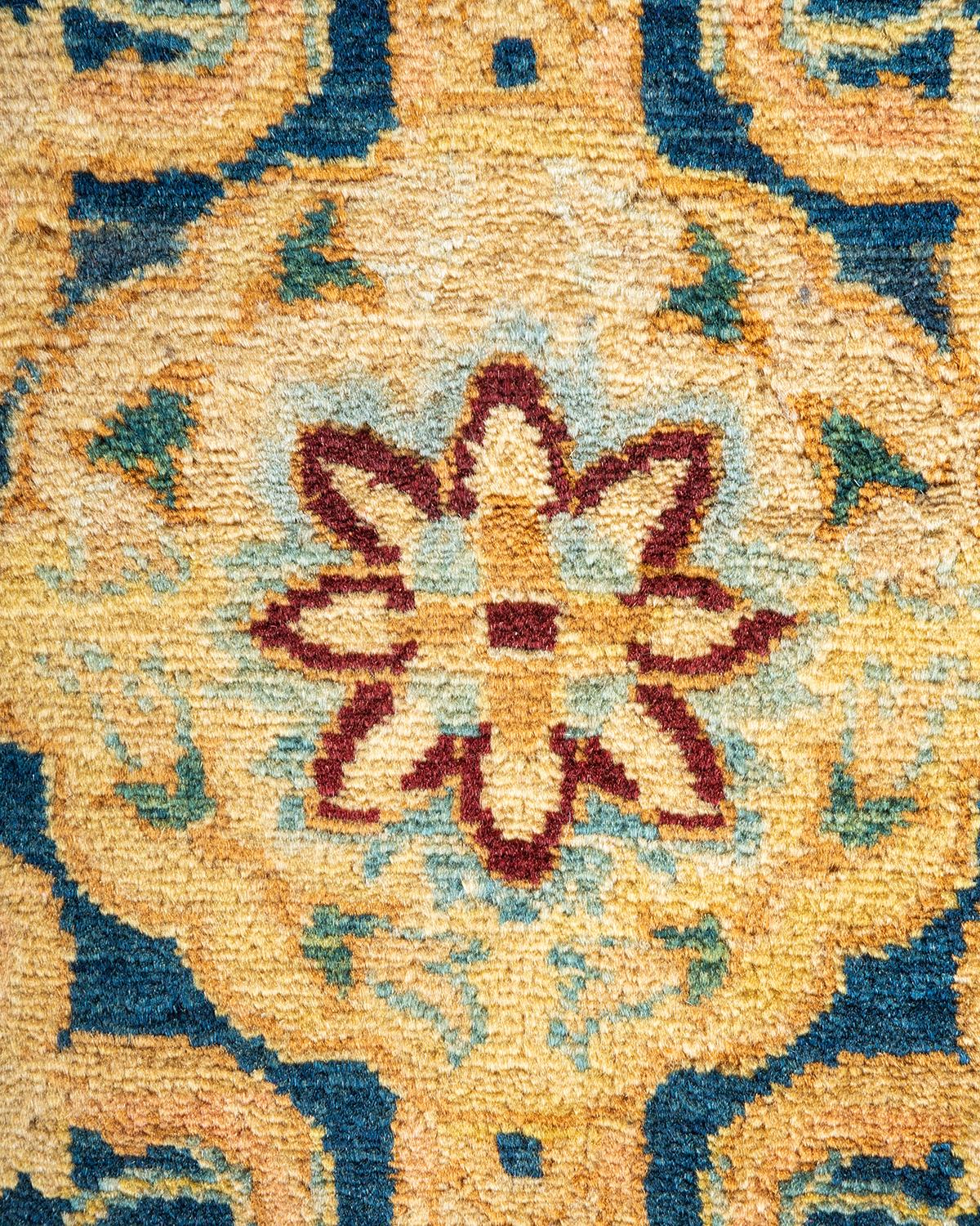 XXIe siècle et contemporain Tapis traditionnel Mogul rouge unique fait à la main, unique en son genre en vente