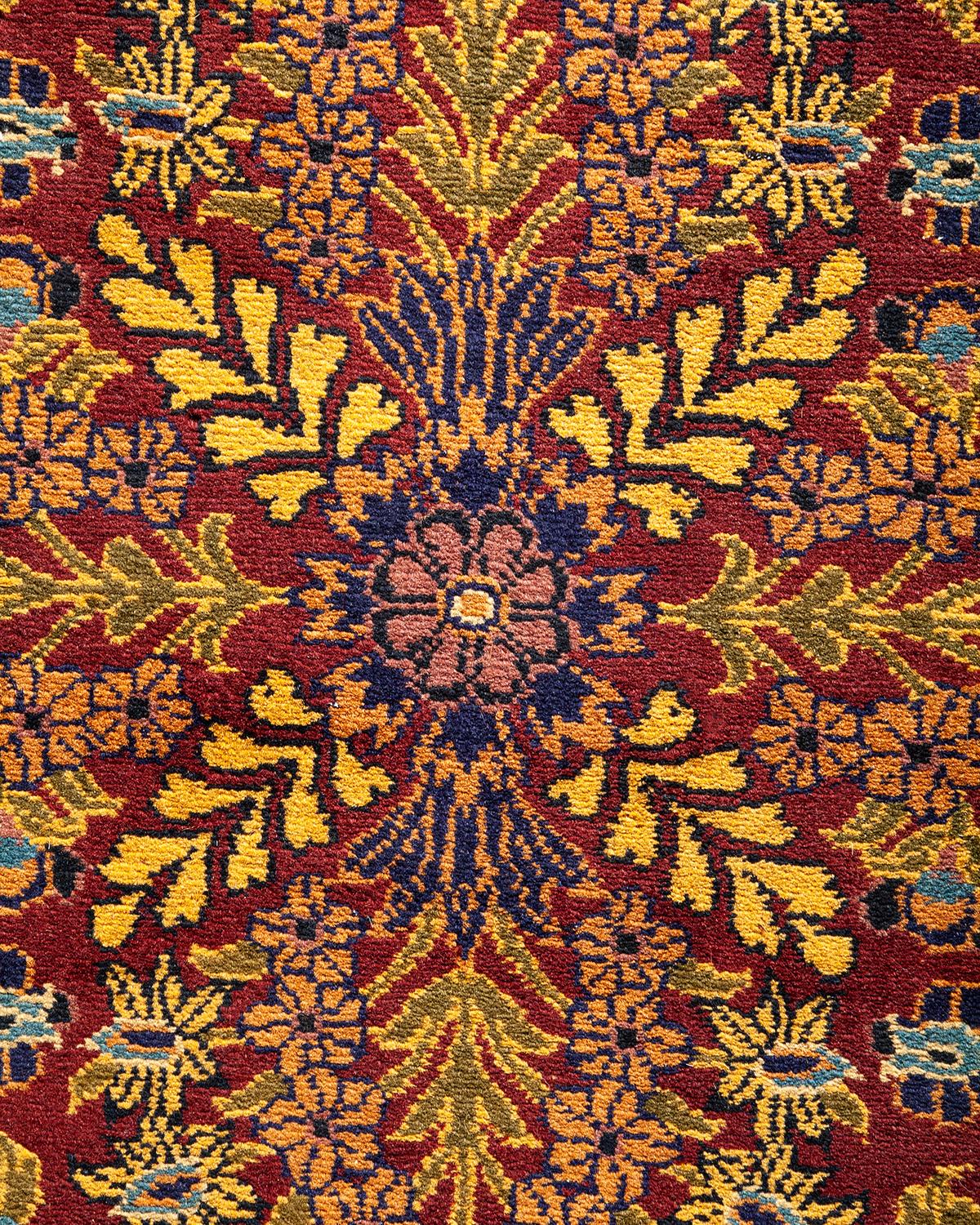 Traditioneller, handgefertigter Mogul-Roter Teppich, Unikat (21. Jahrhundert und zeitgenössisch) im Angebot