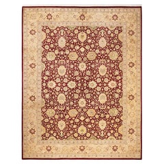 One-Of-A-Kind Hand Made Traditional Mogul Red Area Rug