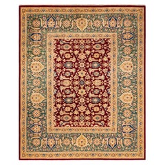 One-Of-A-Kind Hand Made Traditional Mogul Red Area Rug