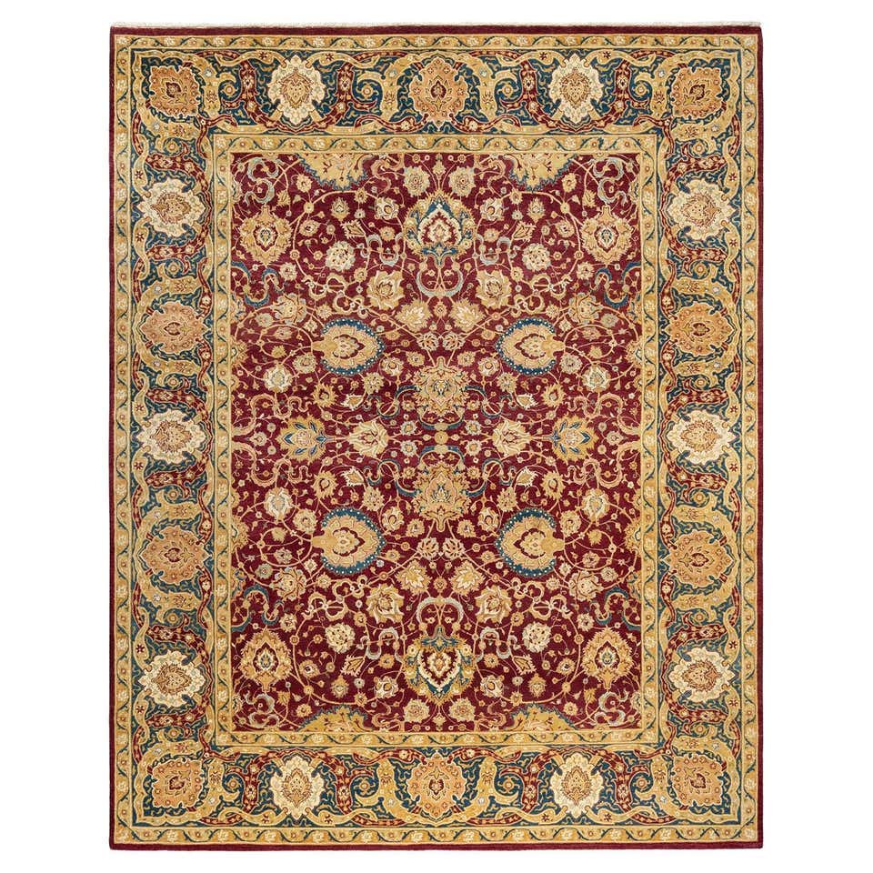 Traditional Floral Needlepoint Rug Handmade Red Carpet Wool Area Rug ...
