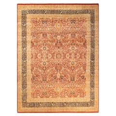 One-Of-A-Kind Hand Made Traditional Mogul Red Area Rug