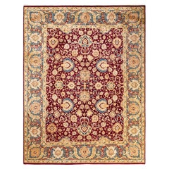 One-Of-A-Kind Hand Made Traditional Mogul Red Area Rug