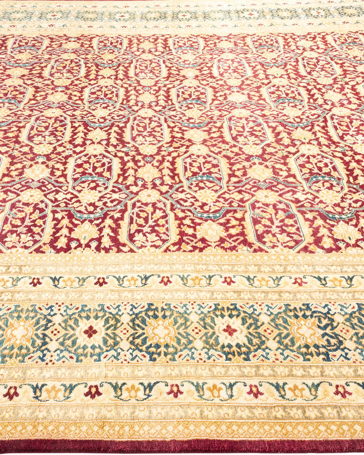 Tapis traditionnel Mogul rouge unique fait à la main, unique en son genre Neuf - En vente à Norwalk, CT