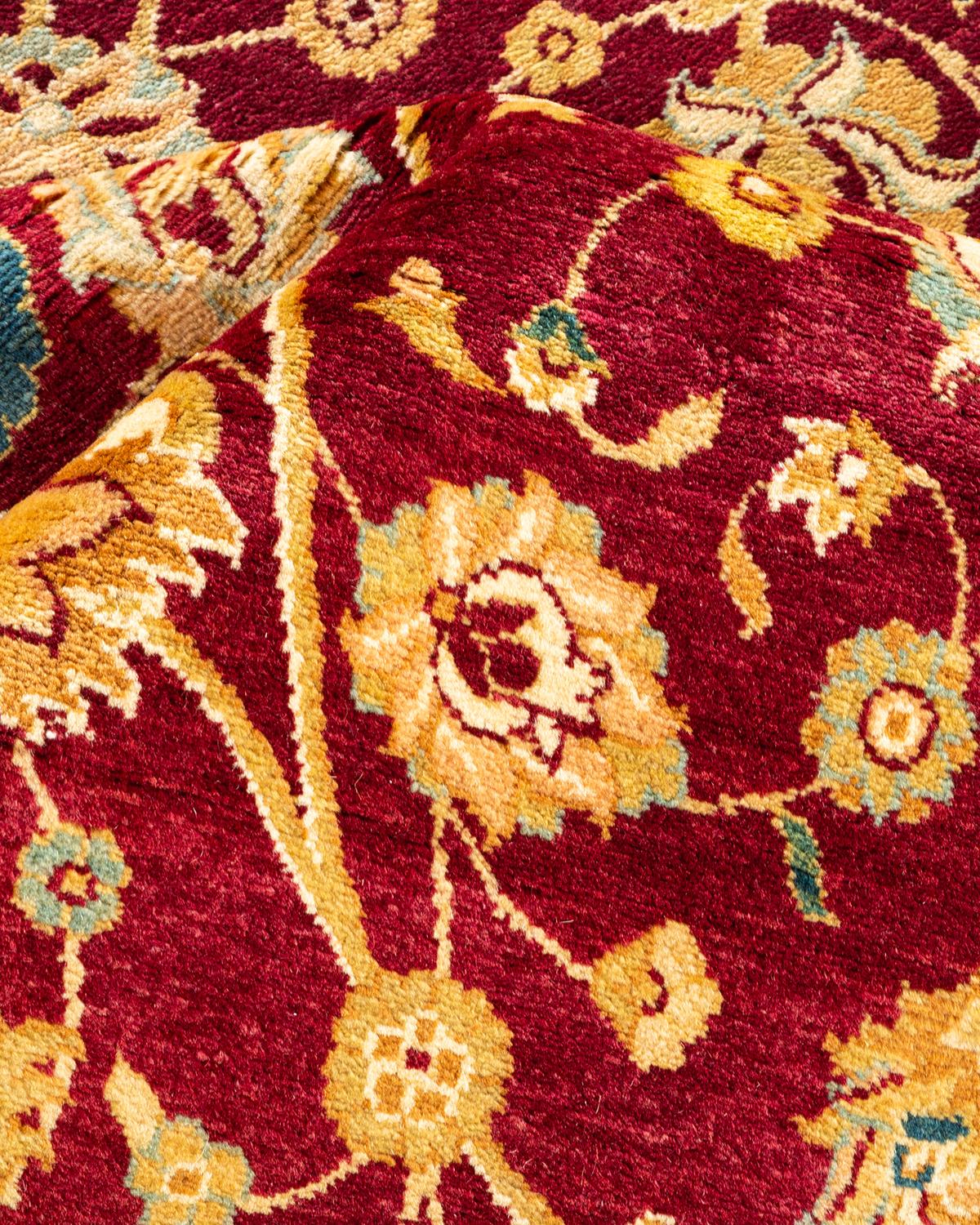 Autre Tapis traditionnel Mogul rouge unique fait à la main, unique en son genre en vente
