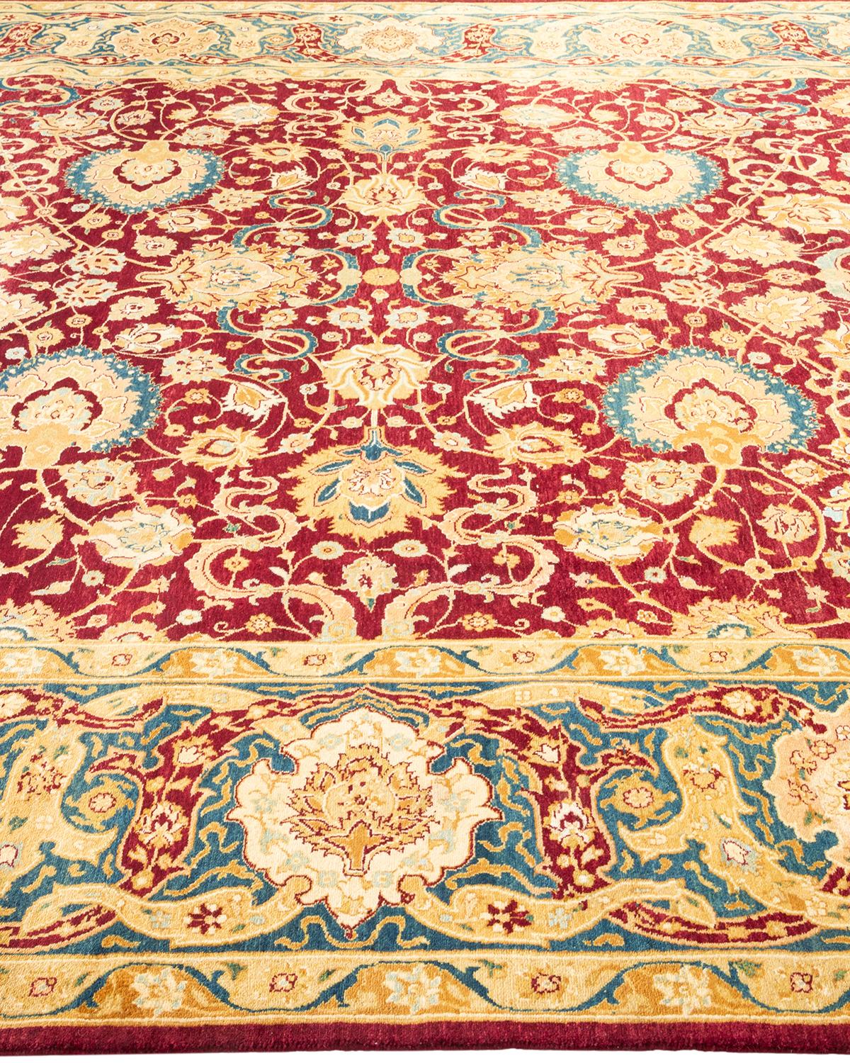 Tapis traditionnel Mogul rouge unique fait à la main, unique en son genre Neuf - En vente à Norwalk, CT