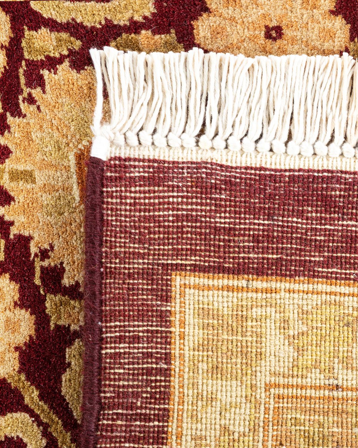 One-of-a-Kind Hand Made Traditional Mogul Red Area Rug In New Condition For Sale In Norwalk, CT