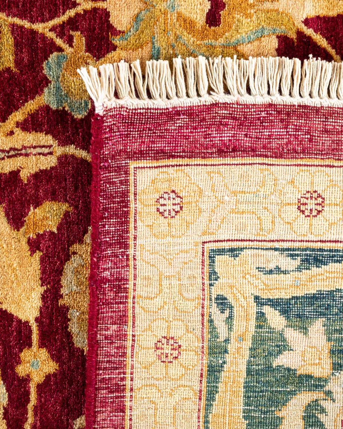 Tapis traditionnel Mogul rouge unique fait à la main, unique en son genre Neuf - En vente à Norwalk, CT