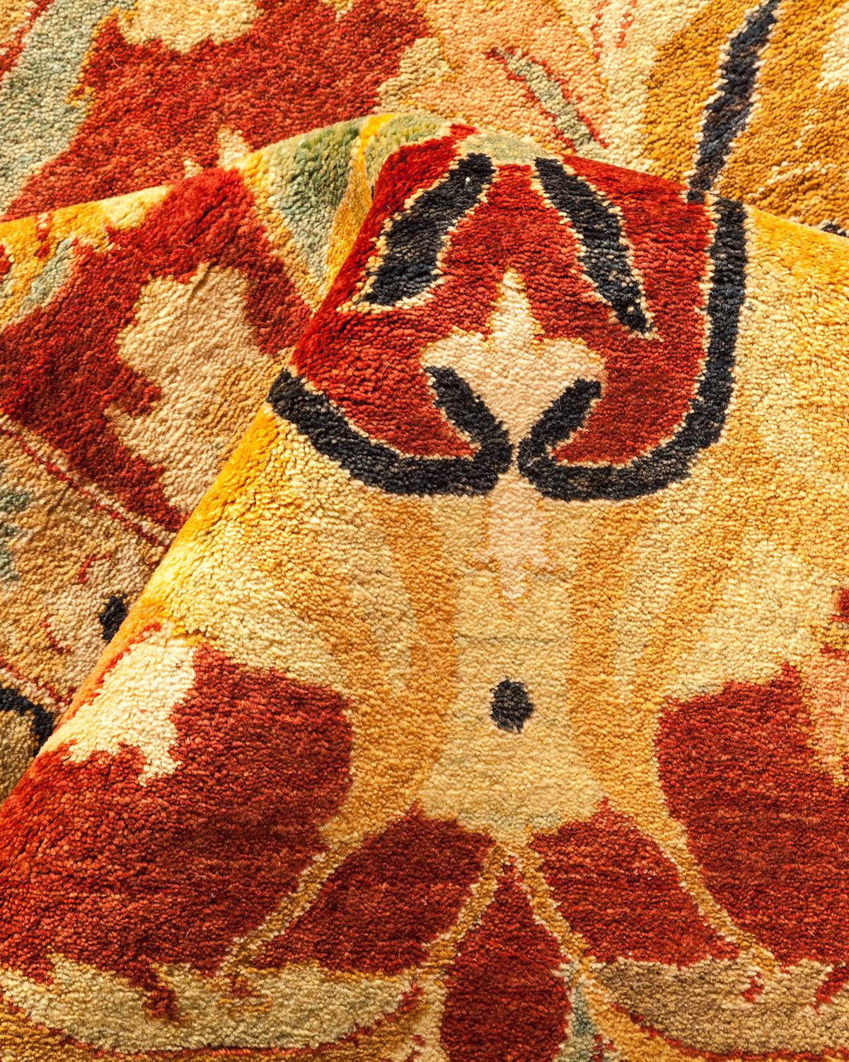 Handgefertigter, traditioneller Mogul-Roter Teppich, Unikat (Sonstiges) im Angebot