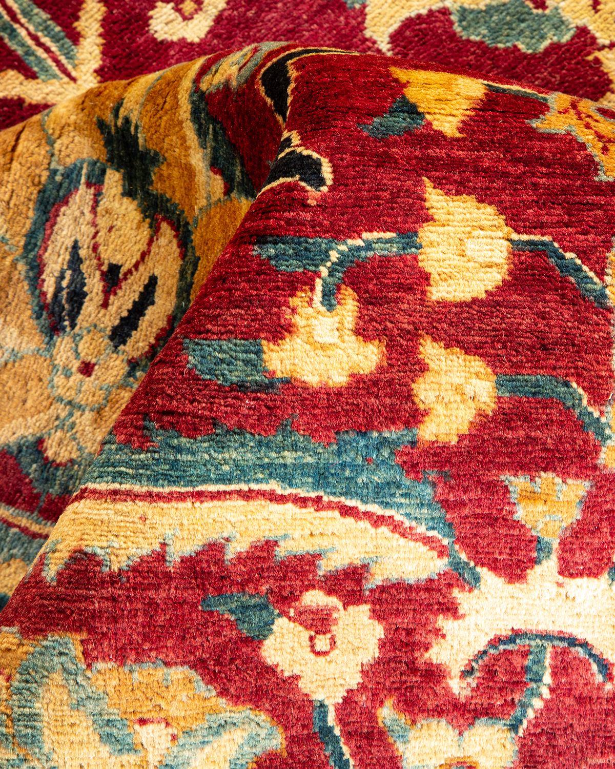 Handgefertigter, traditioneller Mogul-Roter Teppich, Unikat (Sonstiges) im Angebot