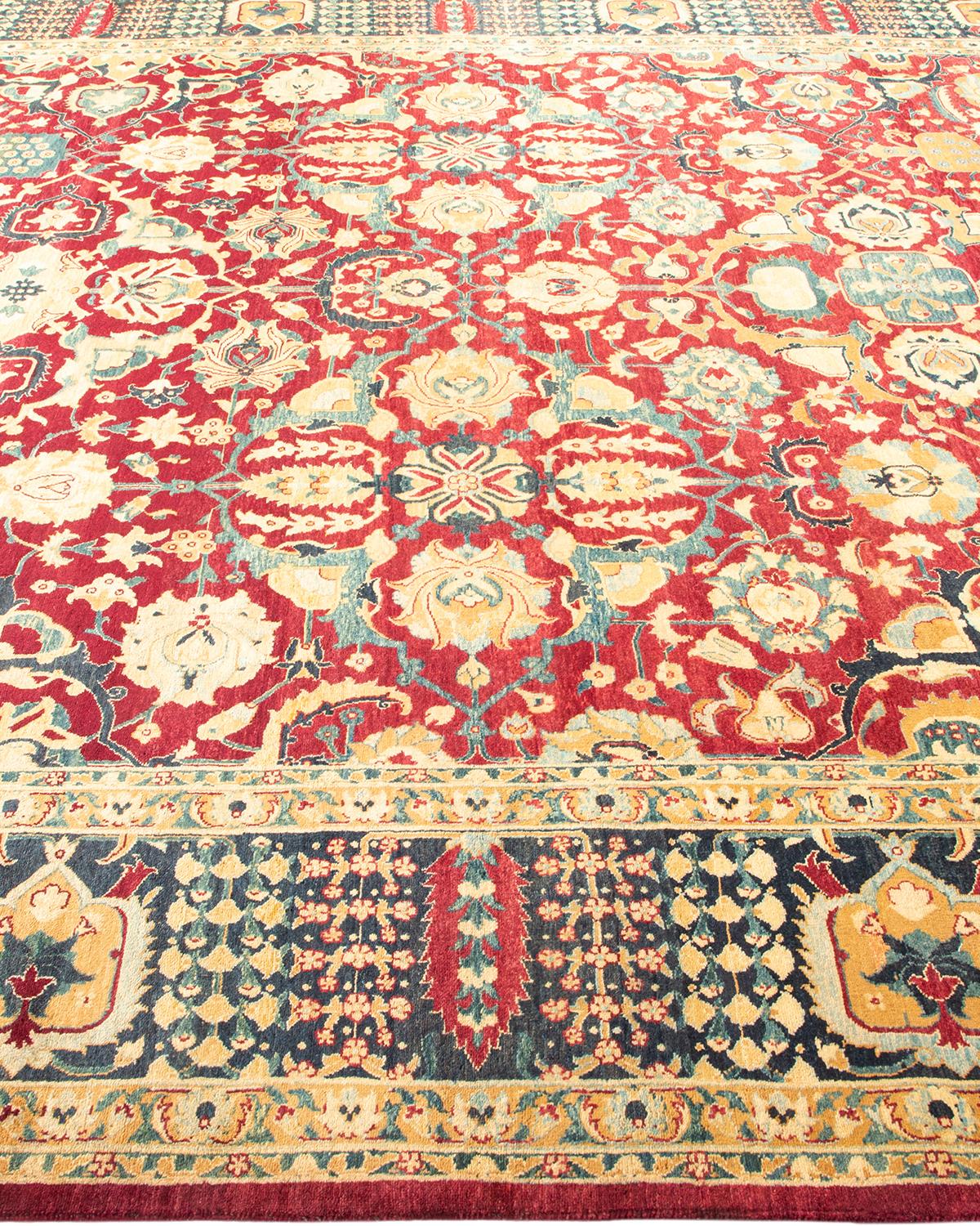 Handgefertigter, traditioneller Mogul-Roter Teppich, Unikat im Zustand „Neu“ im Angebot in Norwalk, CT
