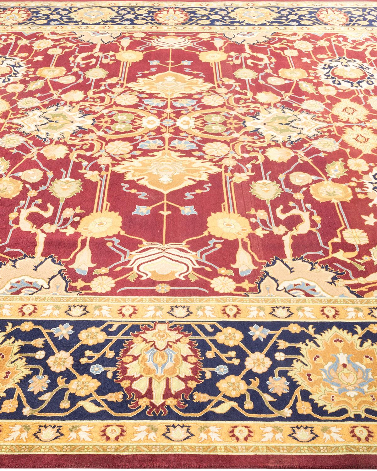 Tapis traditionnel Mogul rouge unique fait à la main, unique en son genre Neuf - En vente à Norwalk, CT