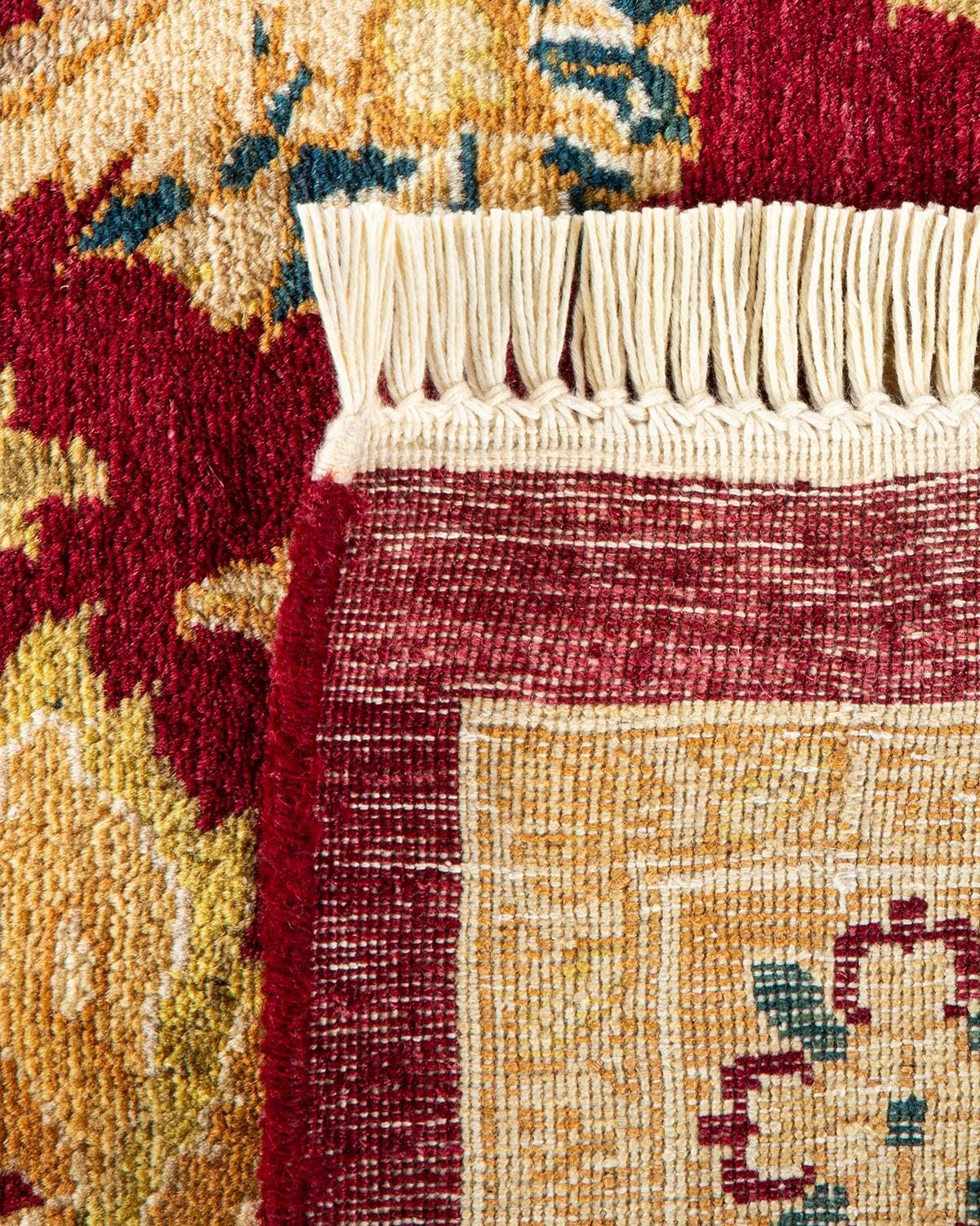 Tapis traditionnel Mogul rouge unique fait à la main, unique en son genre Neuf - En vente à Norwalk, CT